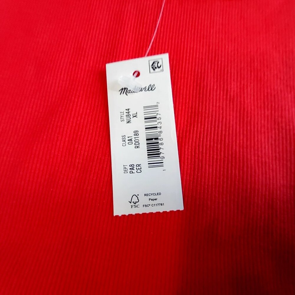 Madewell Womens Red Ribbed Tank Top Size XL Sleeveless Casual Lightweight - Picture 5 of 10